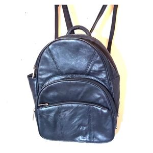 Leather Mini Backpack with Convertable Straps